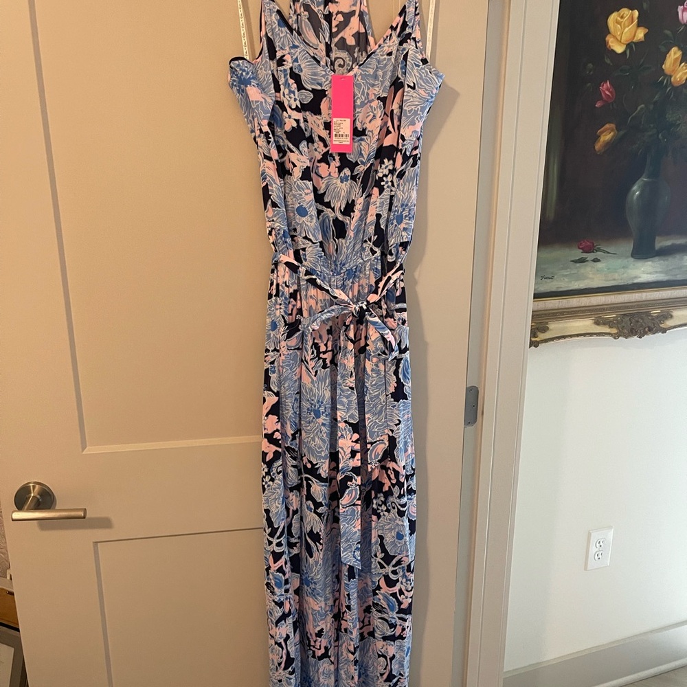 Lilly Pulitzer Blue and Pink Floral Jumpsuit